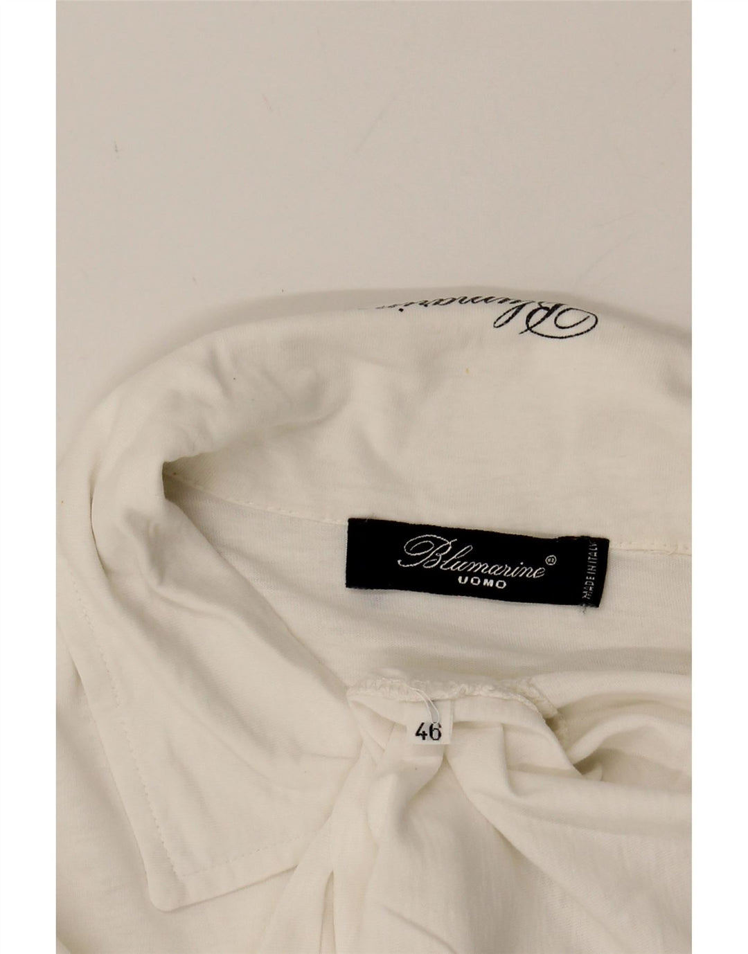 BLUMARINE Mens Polo Shirt IT 46 Small White Vintage Blumarine and Second-Hand Blumarine from Messina Hembry 