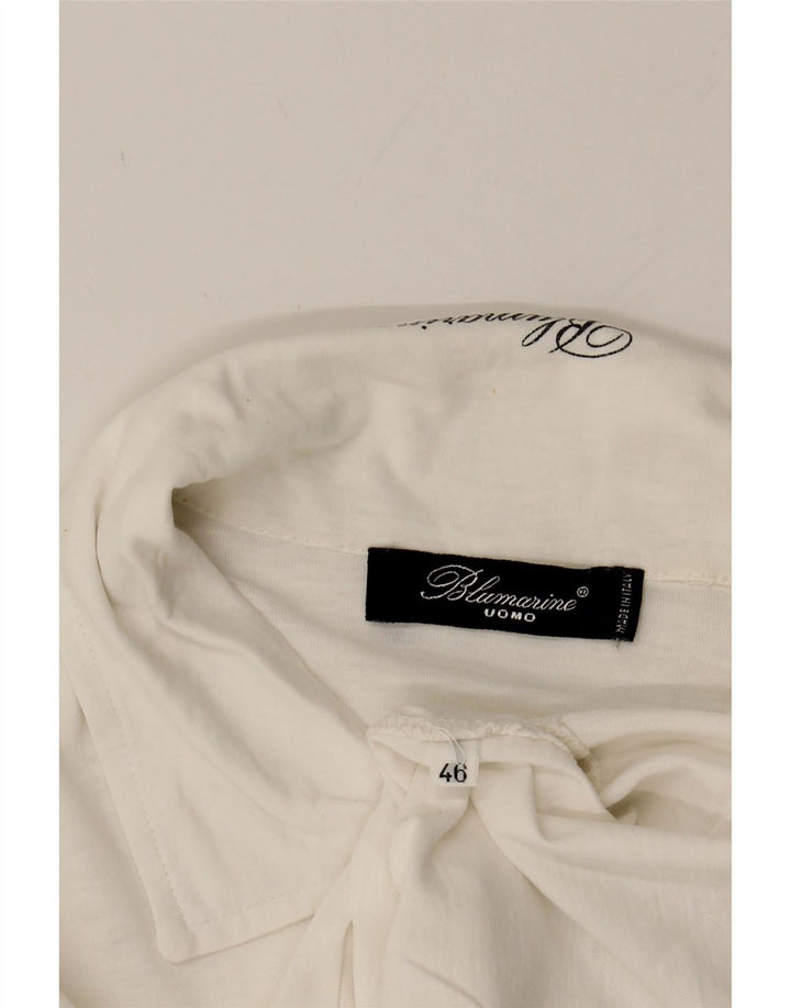 BLUMARINE Mens Polo Shirt IT 46 Small White Vintage Blumarine and Second-Hand Blumarine from Messina Hembry 
