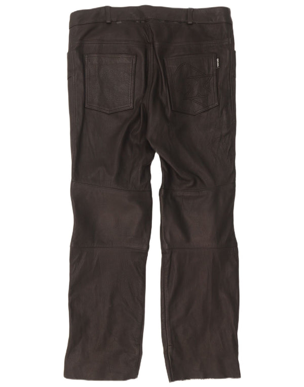 Pantaloni da motociclista in pelle da uomo Oxford W34 L33 Pelle nera