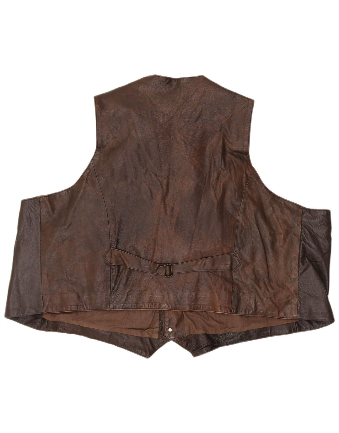 Gilet in pelle da uomo vintage EU 62 6XL Marrone