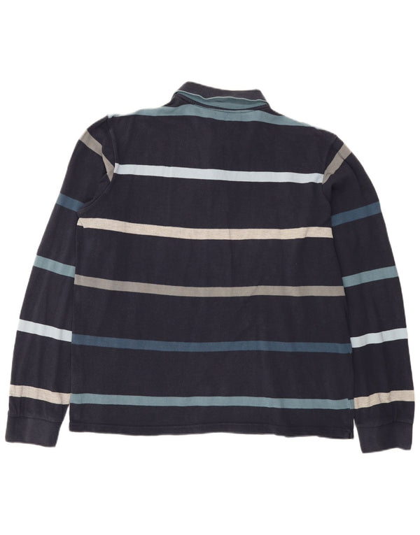 Polo Kappa da uomo a maniche lunghe 2XL in cotone a righe blu navy