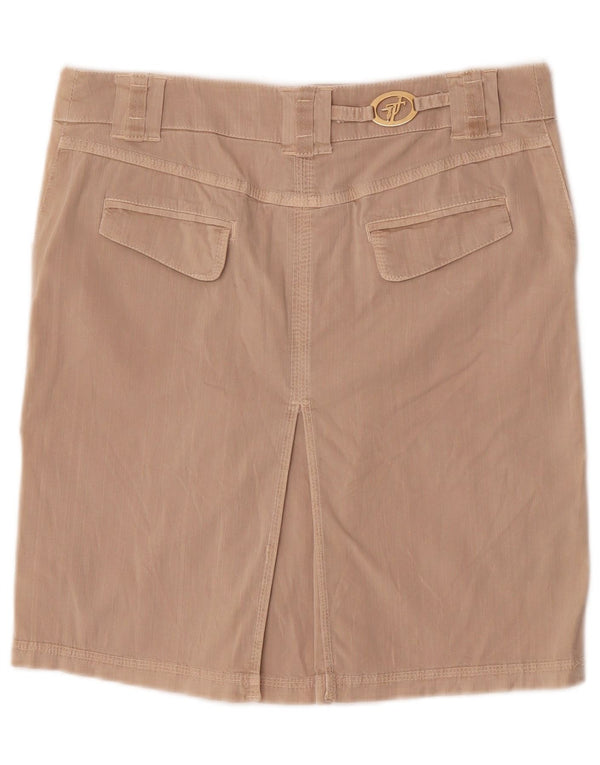 Gonna Dritta Donna Trussardi Jeans IT 44 Media W30 Cotone Beige