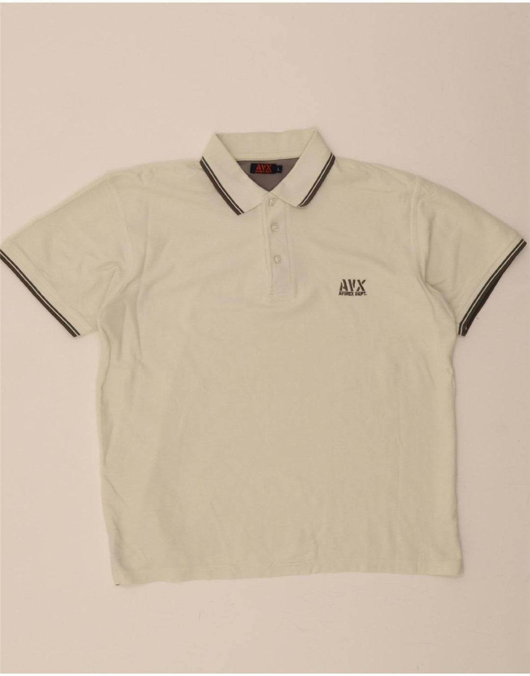 AVIREX Mens Polo Shirt Large White Vintage Avirex and Second-Hand Avirex from Messina Hembry 