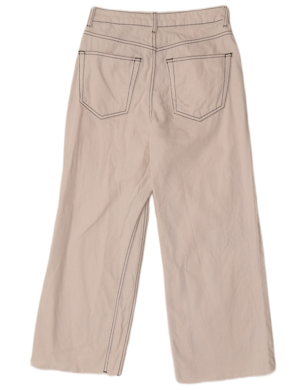 Jeans da donna a gamba larga a vita alta Topshop W28 L24 cotone bianco