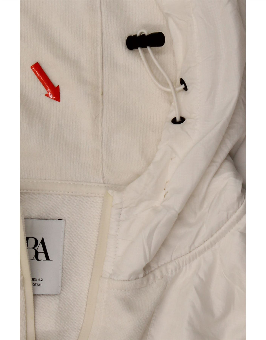 Maglione con cappuccio e zip Zara da uomo grande in cotone bianco