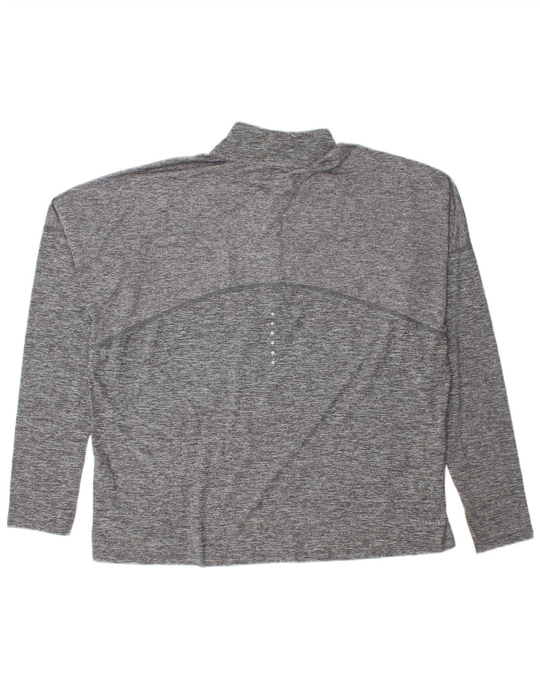 Top della tuta da ginnastica Nike da uomo con zip e collo XL in poliestere chiazzato grigio