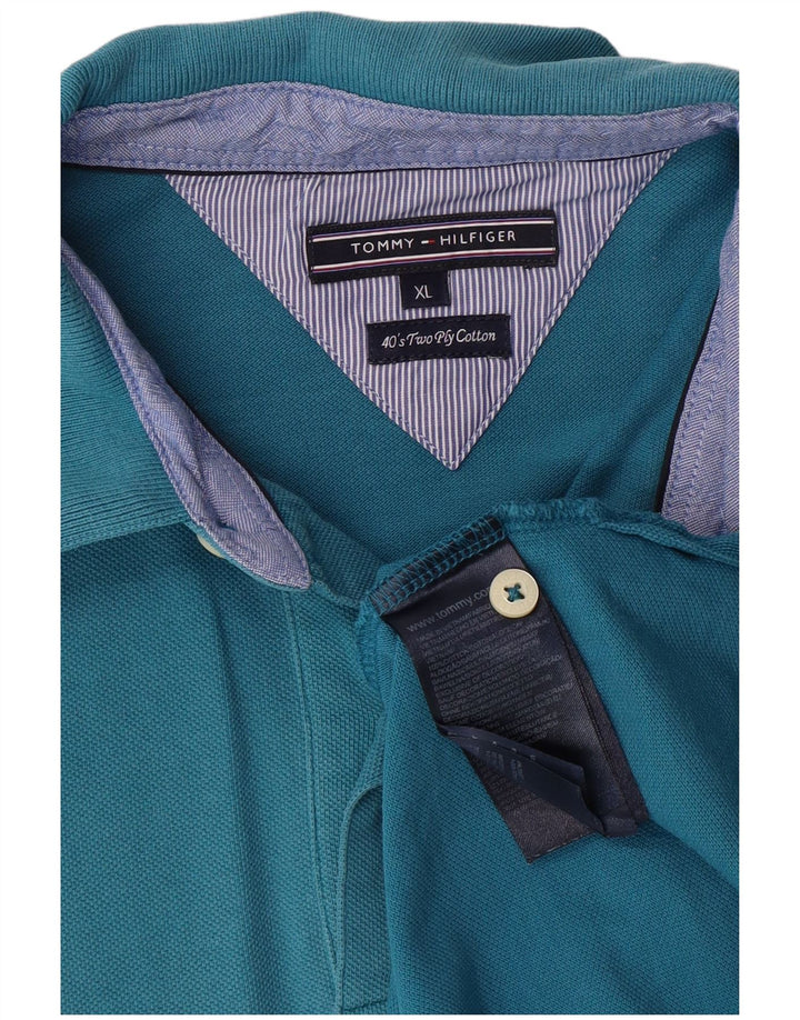 TOMMY HILFIGER Mens Polo Shirt XL Blue Cotton