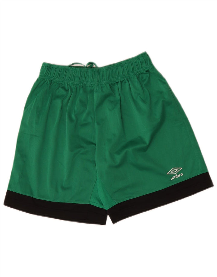 Pantaloncini sportivi da uomo UMBRO piccoli in poliestere color block verde