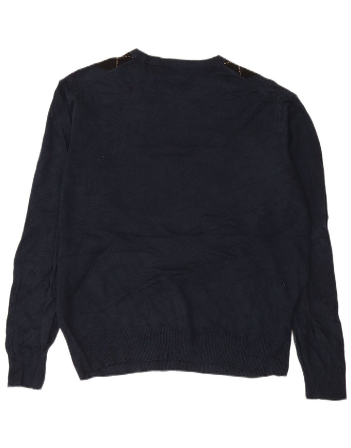 DOCKERS Maglione girocollo da uomo maglione grande blu navy a rombi/diamante