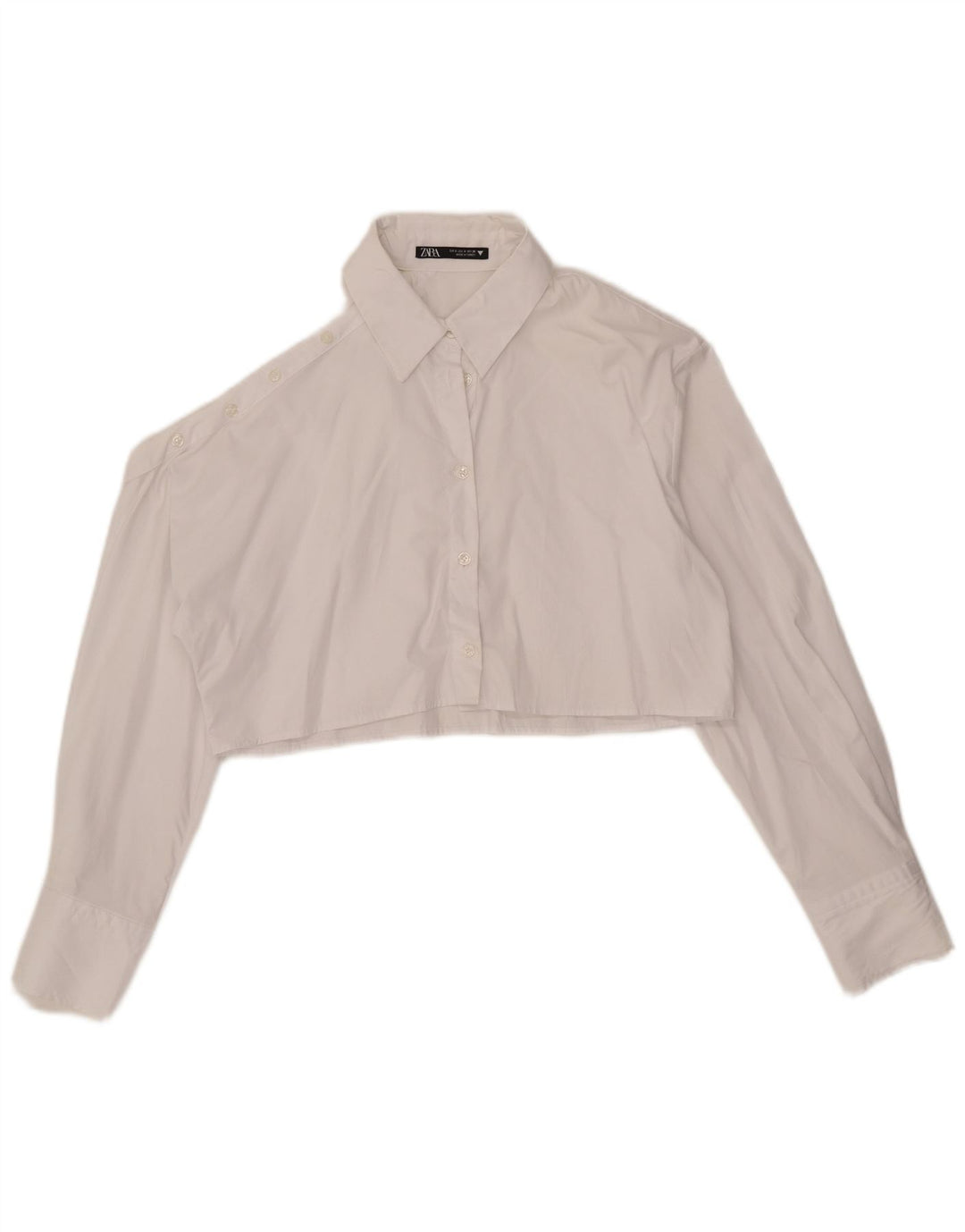 Camicetta corta oversize da donna Zara UK 10 piccola in cotone bianco