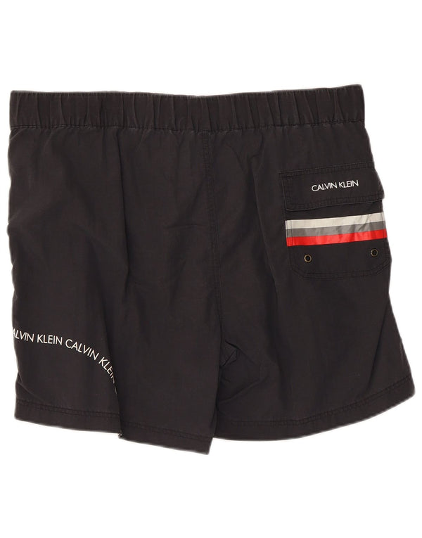 Pantaloncini da bagno grafici da uomo Calvin Klein nylon nero medio