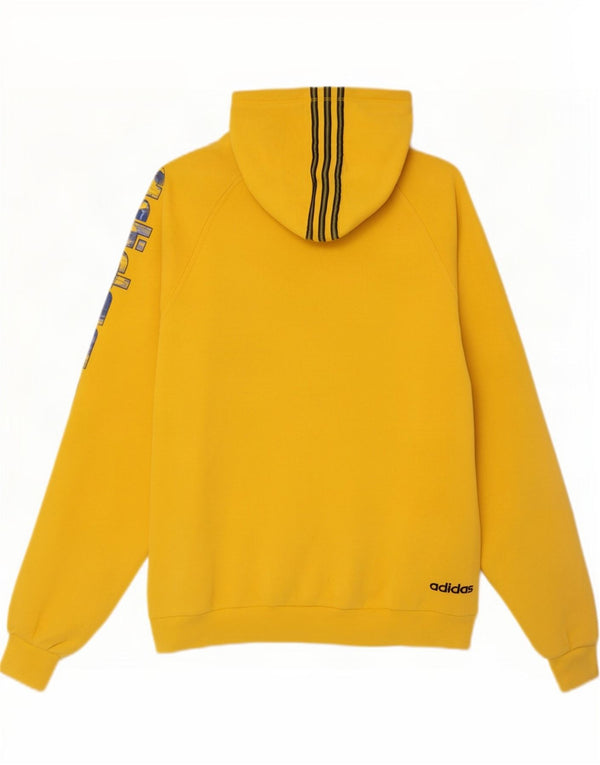 Felpa con cappuccio grafica da uomo Adidas Large in cotone giallo