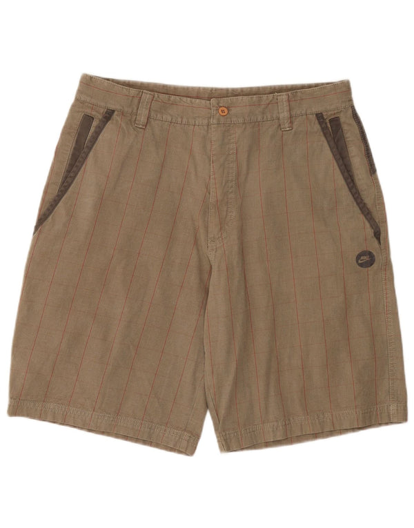 Pantaloncini cargo Nike da uomo medi W32 in cotone a quadri beige