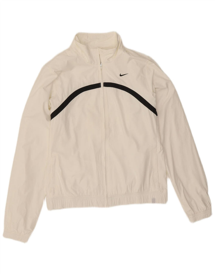 Giacca da tuta da donna Nike UK 14 Poliestere color block bianco medio