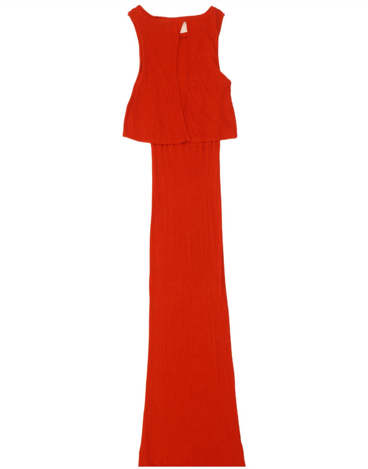 Topshop Abito lungo senza maniche da donna UK 8 piccolo rosso