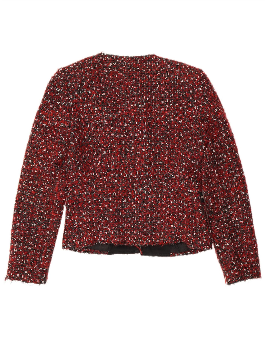 Giacca blazer corta da donna Zara UK 10 piccola rossa chiazzata moderna