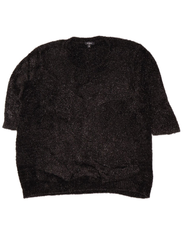 Maglione maglione girocollo da donna con maniche a 3/4 Hobbs UK 18 XL nero screziato