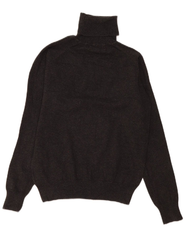 Maglione maglione a collo alto da donna Zara UK 14 grande cotone grigio
