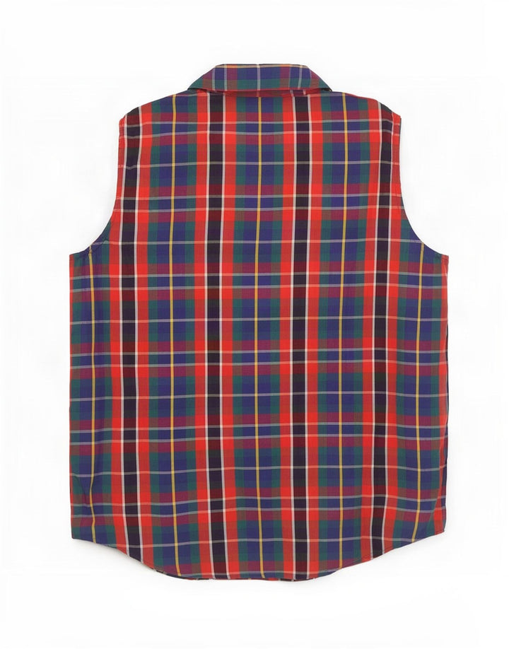 Camicia senza maniche da donna a palloncino IT 40 Check multicolore medio