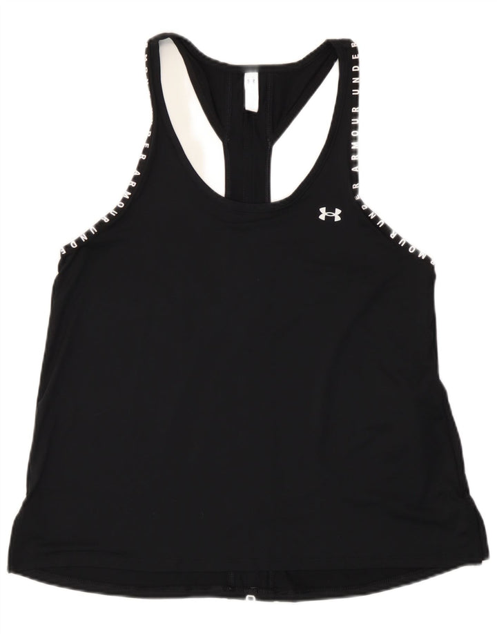 Canottiera grafica Under Armour da donna Heat Gear UK 14 poliestere nero medio