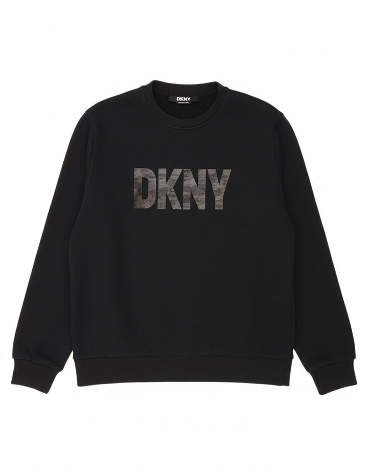 DKNY Mens Graphic Sweatshirt Jumper Medium Black Cotton