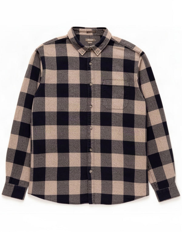 Eddie Bauer Camicia da uomo in flanella vestibilità classica, cotone a quadretti blu navy medio