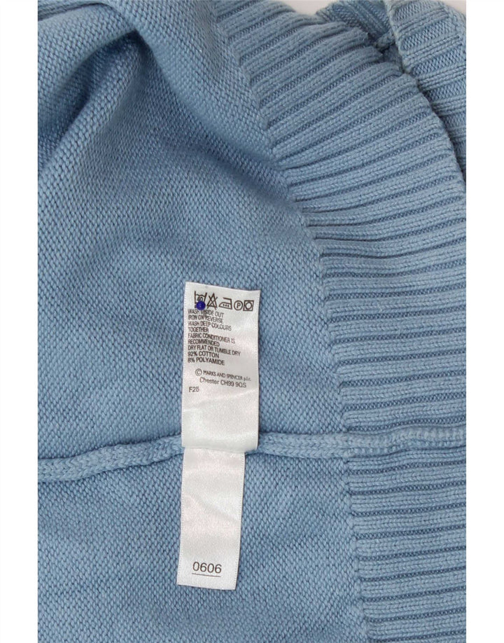 Maglione maglione con scollo a V blu Harbour da uomo Marks & Spencer in cotone medio
