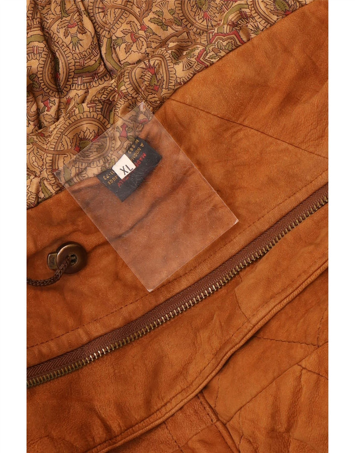 Giacca vintage in pelle scamosciata da uomo UK 42 XL in pelle marrone