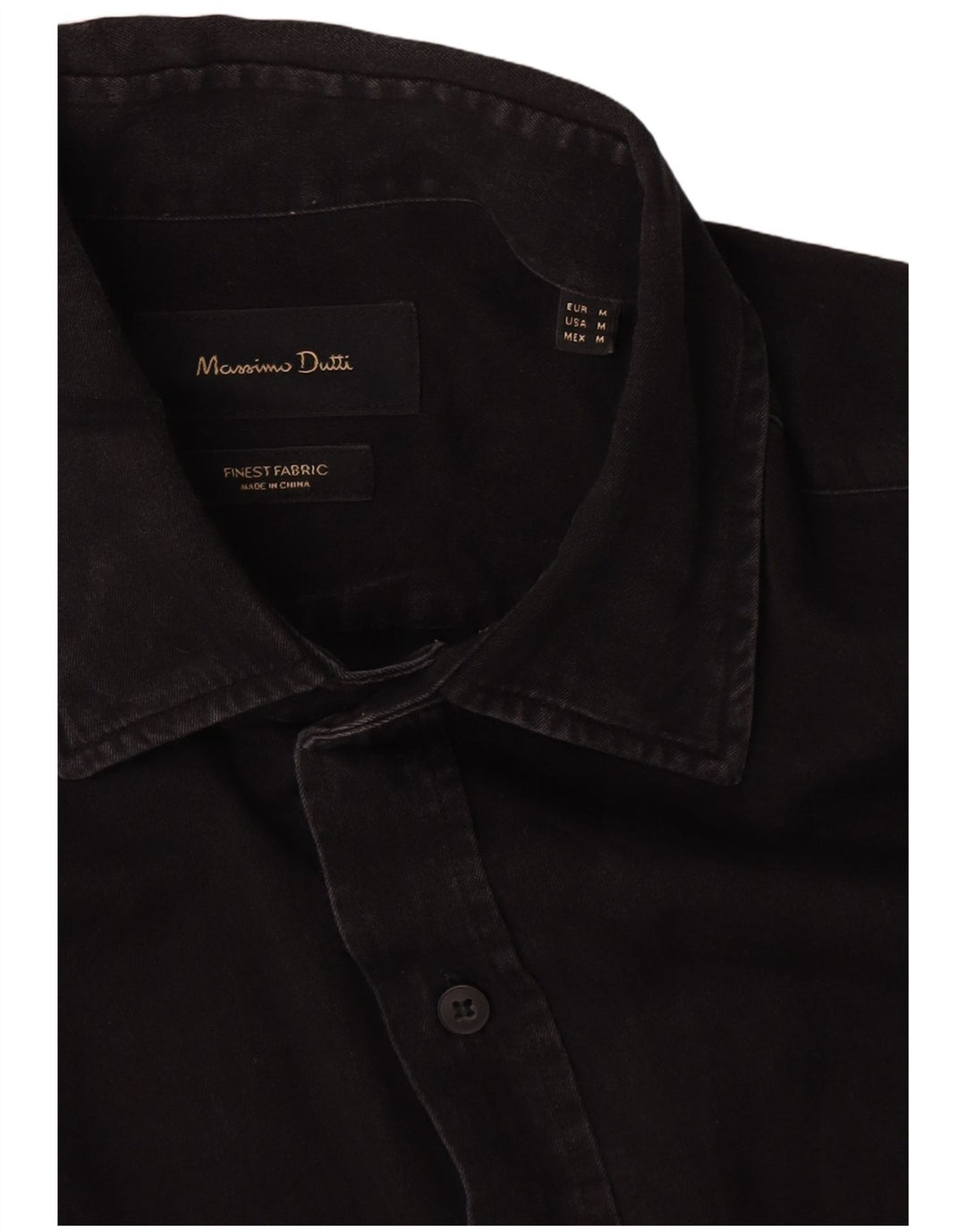 Camicia di jeans da uomo Massimo Dutti in cotone nero medio