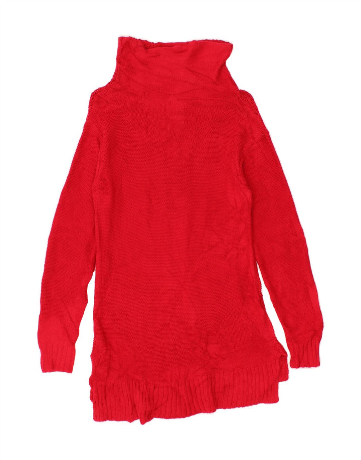 CHAPS Womens Turtle Neck Jumper Sweater UK 12 Medium Red Cotton Vintage Chaps and Second-Hand Chaps from Messina Hembry 