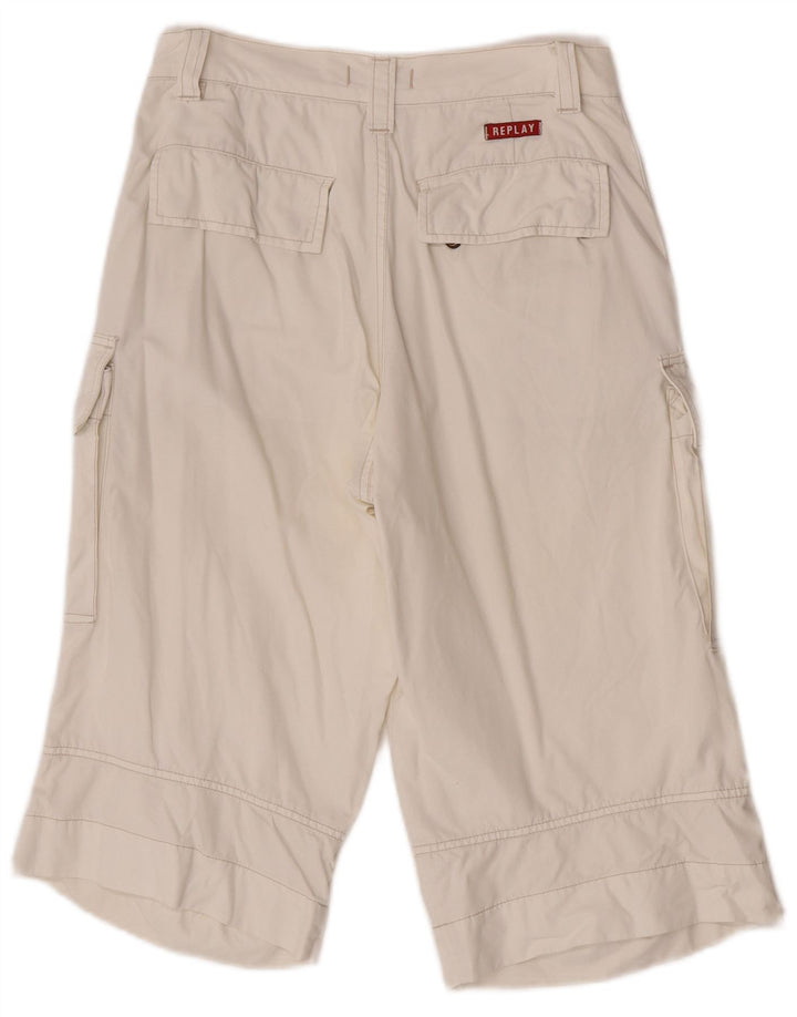 Pantaloncini cargo da uomo Replay W28 piccoli bianchi