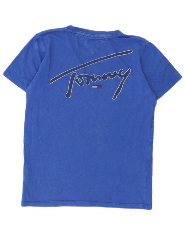 T-shirt grafica da uomo Tommy Hilfiger Top piccola in cotone blu