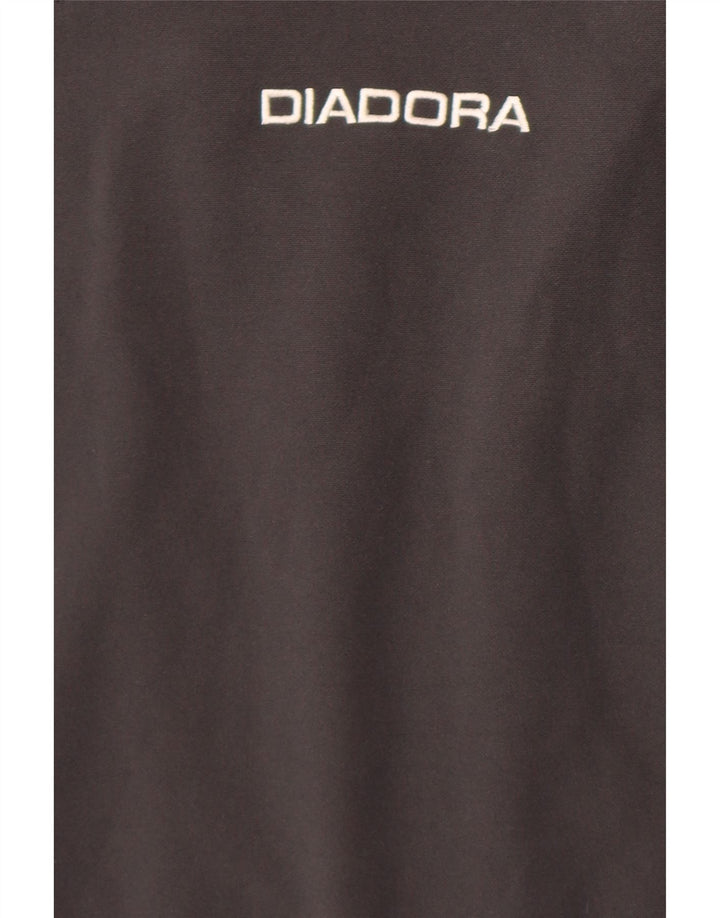 Giacca da tuta da uomo Diadora in poliestere color block grigio medio