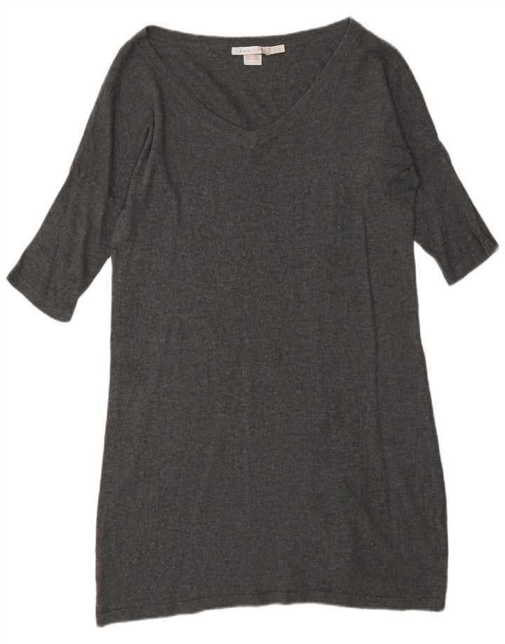 Abito maglione Zara da donna con maniche a 3/4 UK 14 Grigio medio