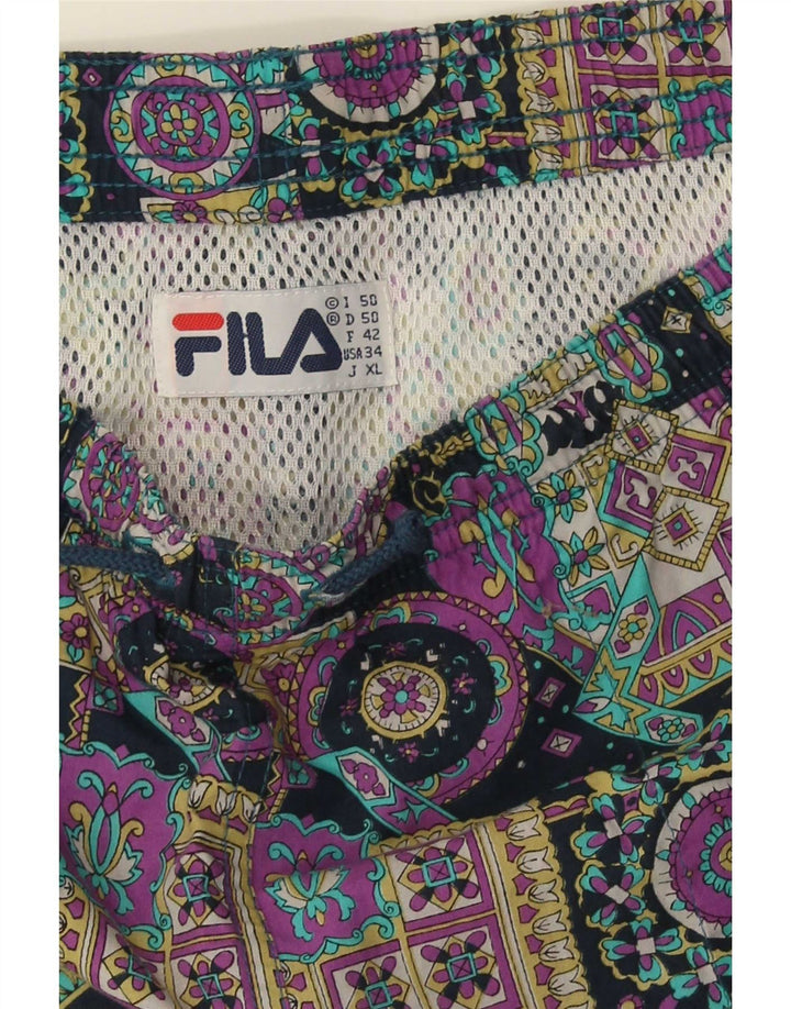 Pantaloncini da bagno Fila da uomo grandi floreali multicolore