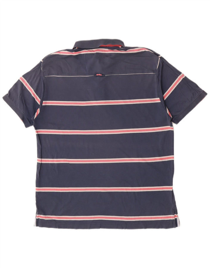 Polo da uomo Gant grande in cotone a righe blu navy