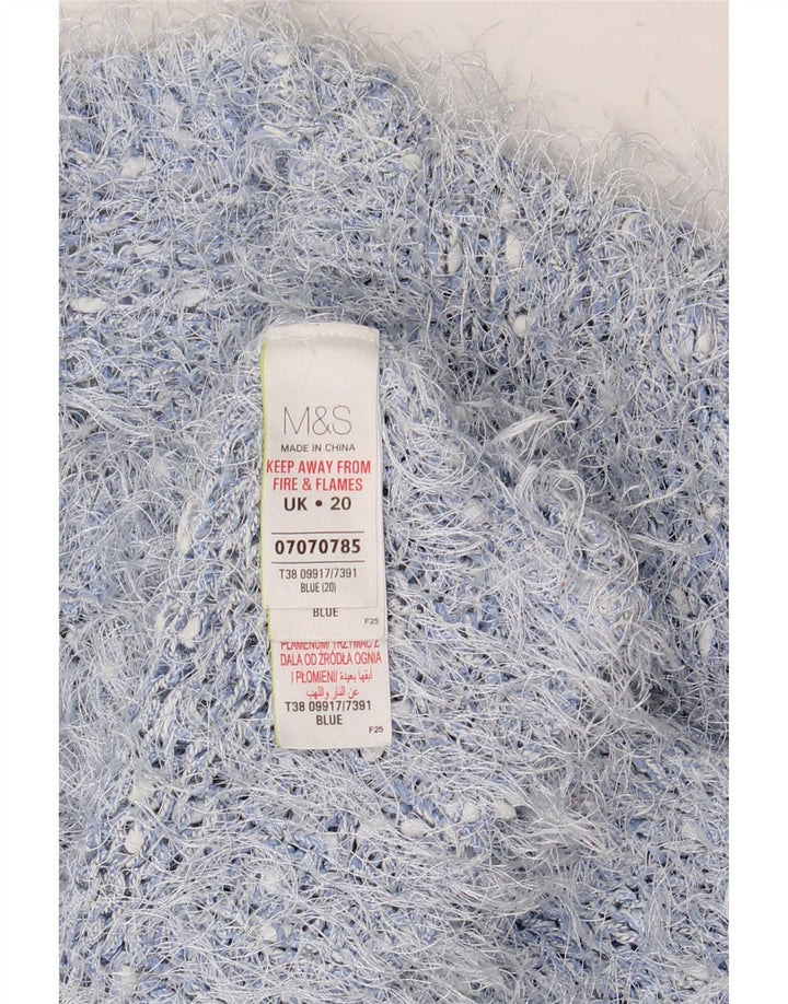 Maglione maglione girocollo da donna Marks & Spencer UK 20 2XL poliestere blu