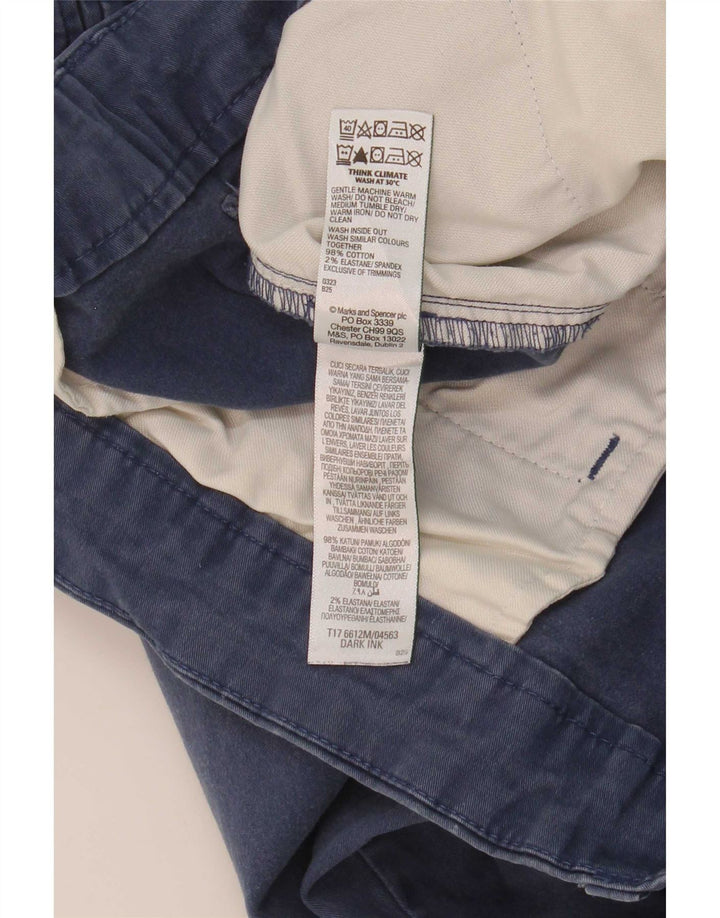 Pantaloni chino vestibilità regolare da uomo Marks & Spencer W44 L31 cotone blu