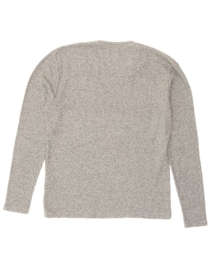 Top Zara da uomo a maniche lunghe piccolo in cotone chiazzato grigio