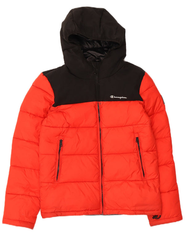 Giacca imbottita ampia con cappuccio da donna Champion UK 10 Small Red Colourblock