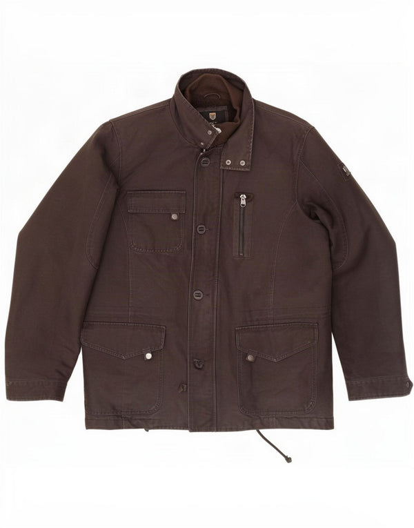 Basefield Mens Sherpa Utility Jacket UK 42 XL Brown Cotton