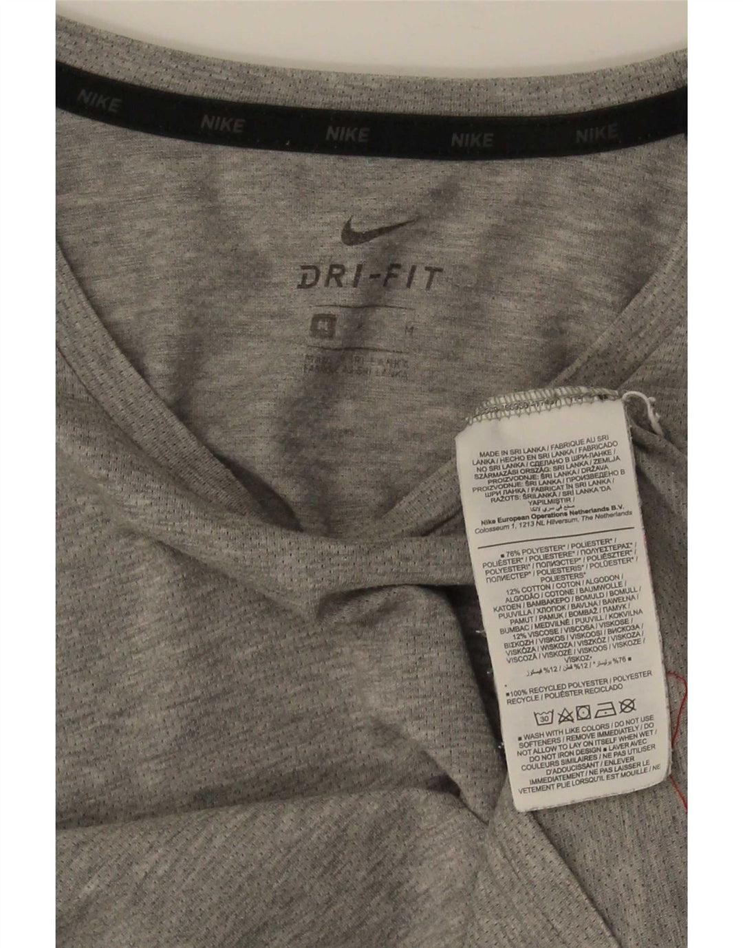 T-shirt Nike Dri Fit da uomo in poliestere chiazzato grigio medio