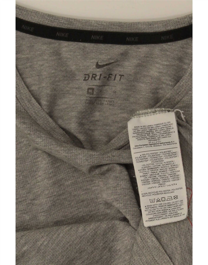 T-shirt Nike Dri Fit da uomo in poliestere chiazzato grigio medio