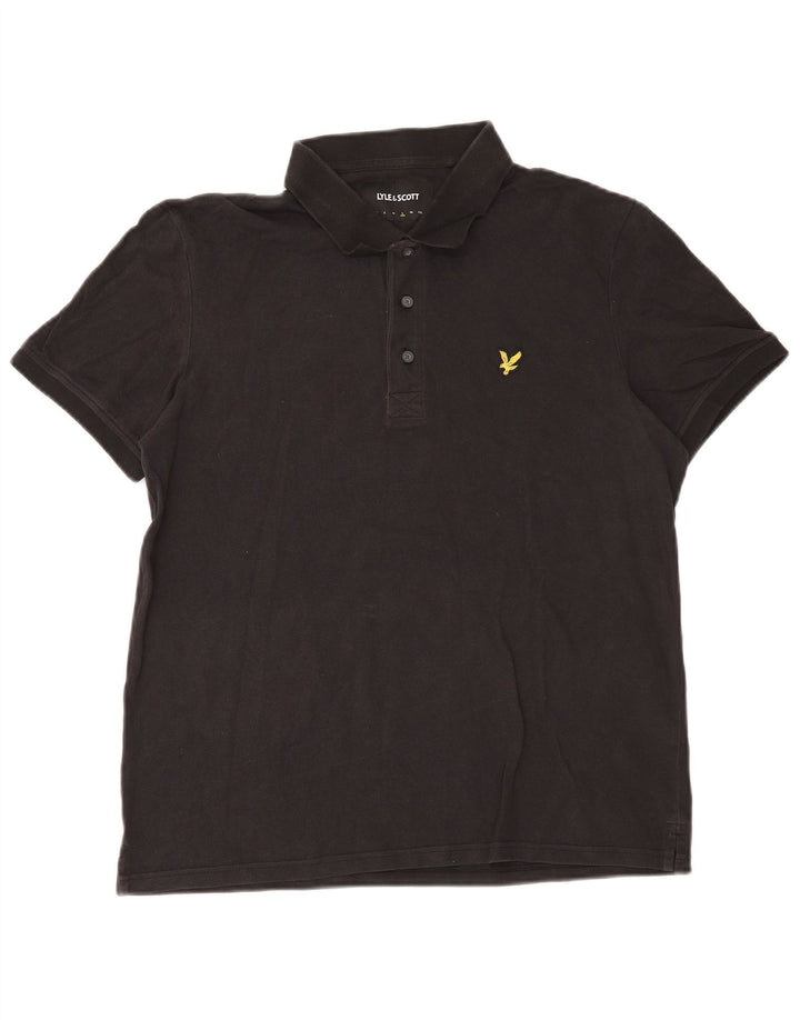 Polo da uomo Lyle & Scott grande in cotone nero