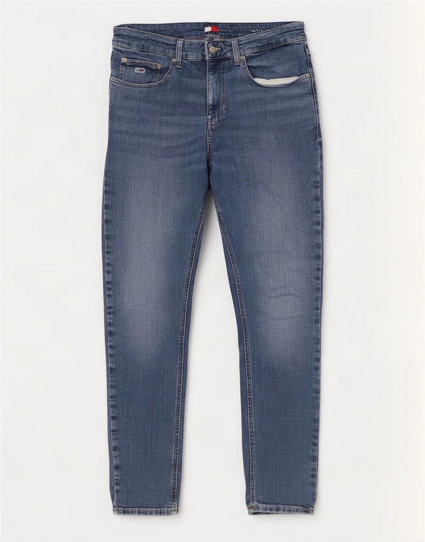 Tommy Hilfiger Uomo Austin Slim Tapered Jeans W33 L34 Cotone Blu