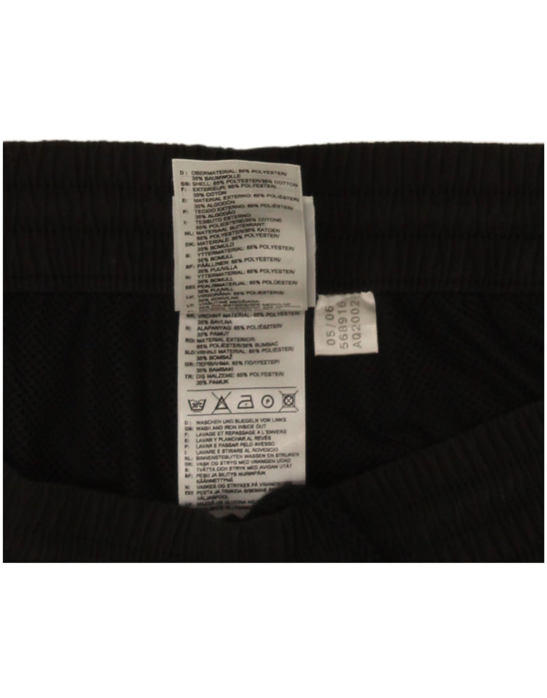 Pantaloncini sportivi da uomo Adidas grandi neri in poliestere