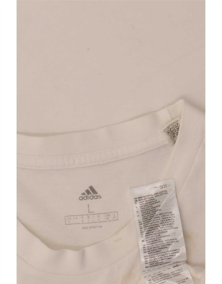 T-shirt grafica da uomo Adidas Top grande in cotone bianco