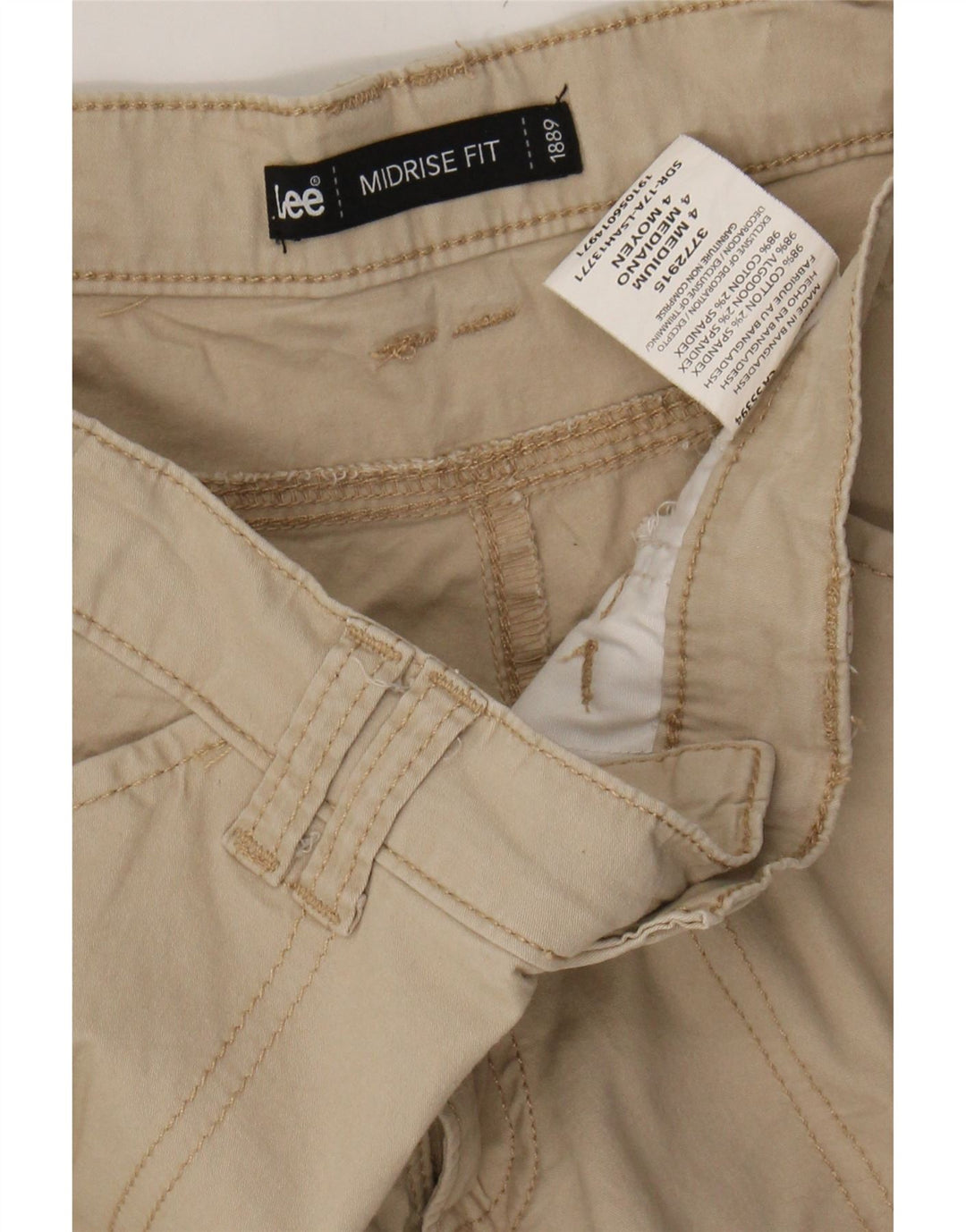 LEE Womens Mid Rise Cargo Shorts US 4 Small W30  Khaki Cotton Vintage Lee and Second-Hand Lee from Messina Hembry 