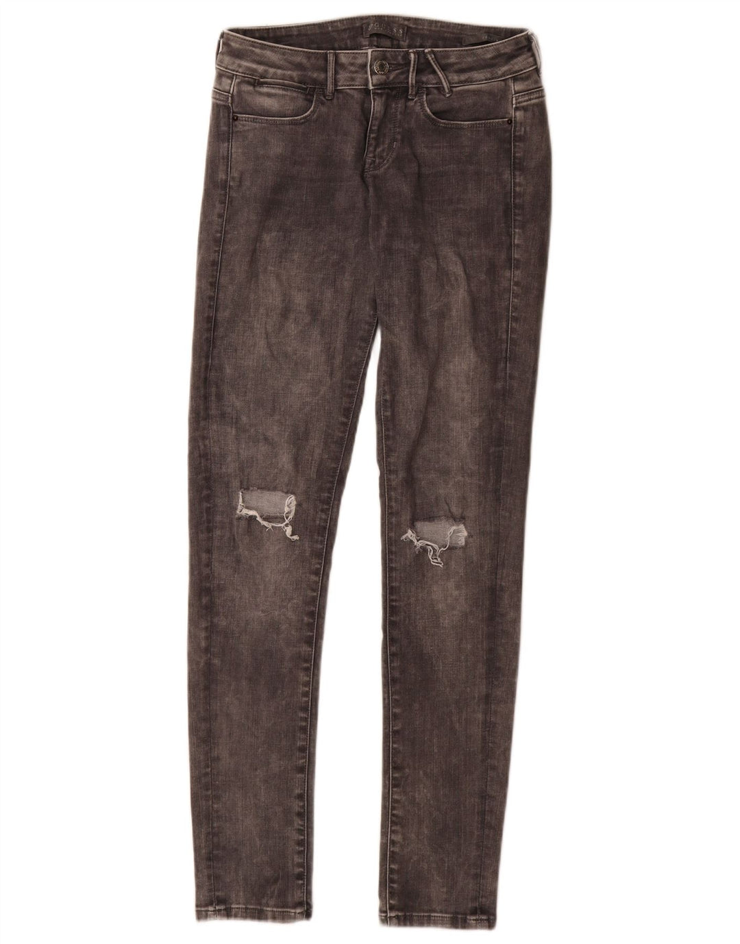 Jeans skinny effetto consumato da donna Guess W27 L32 cotone grigio