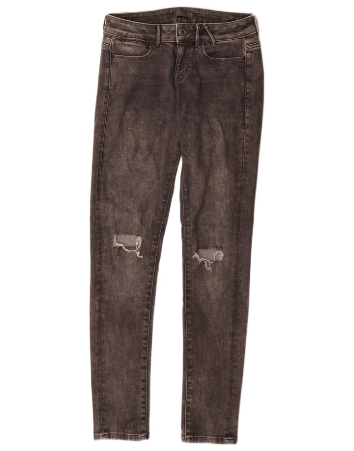 Jeans skinny effetto consumato da donna Guess W27 L32 cotone grigio
